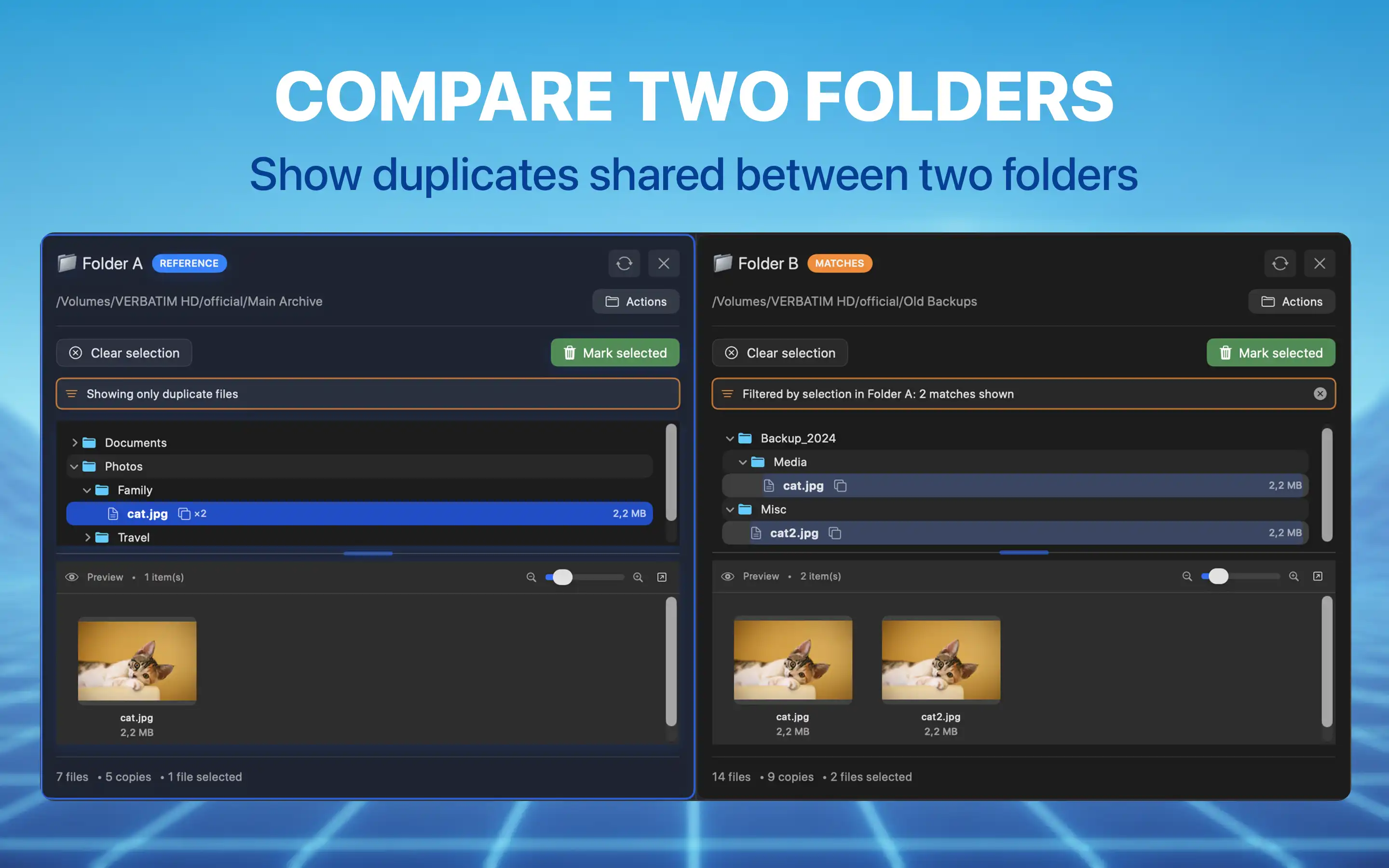 Compare two folders