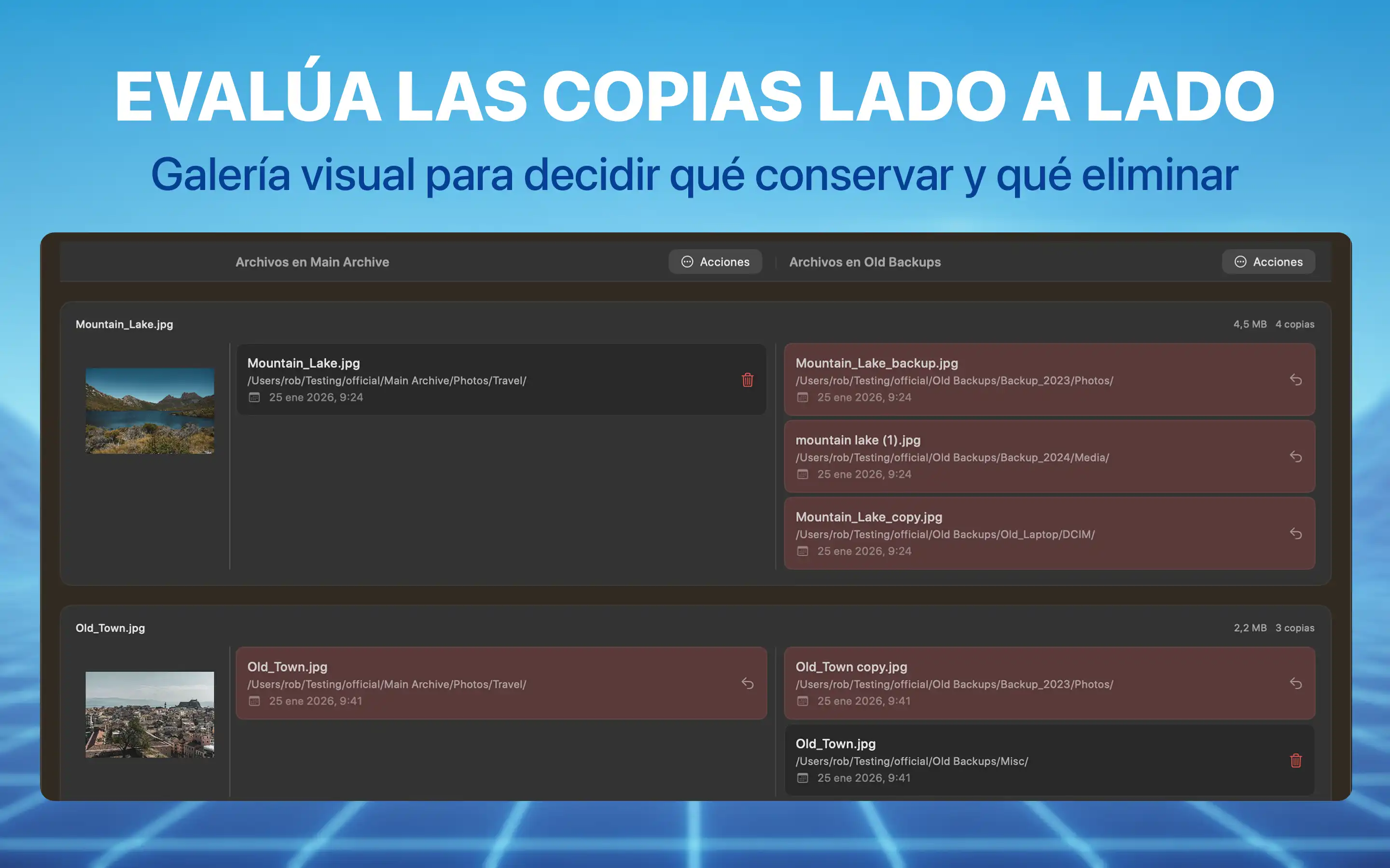 Evalúa copias en paralelo