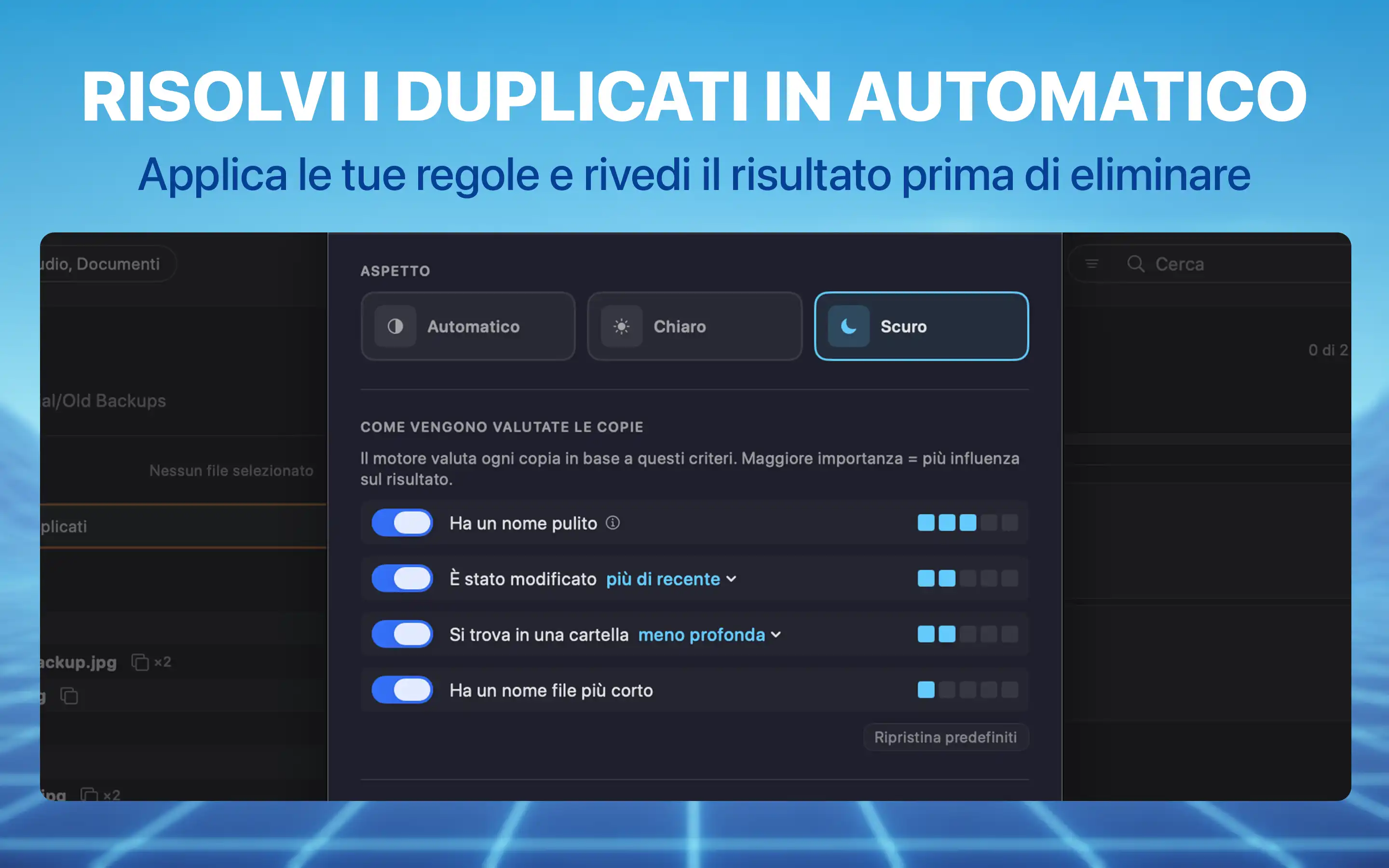 Risolvi i duplicati in automatico