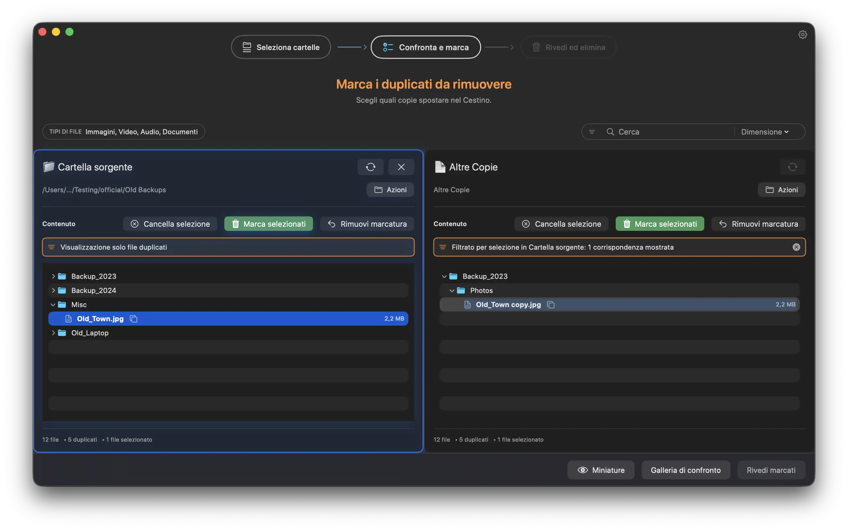 Scansione cartella singola